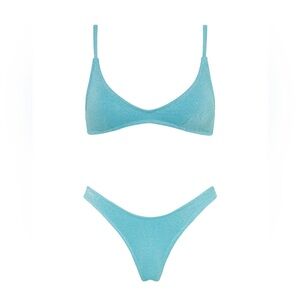 Blue Triangl bikini size small top and xs cheeky bottom